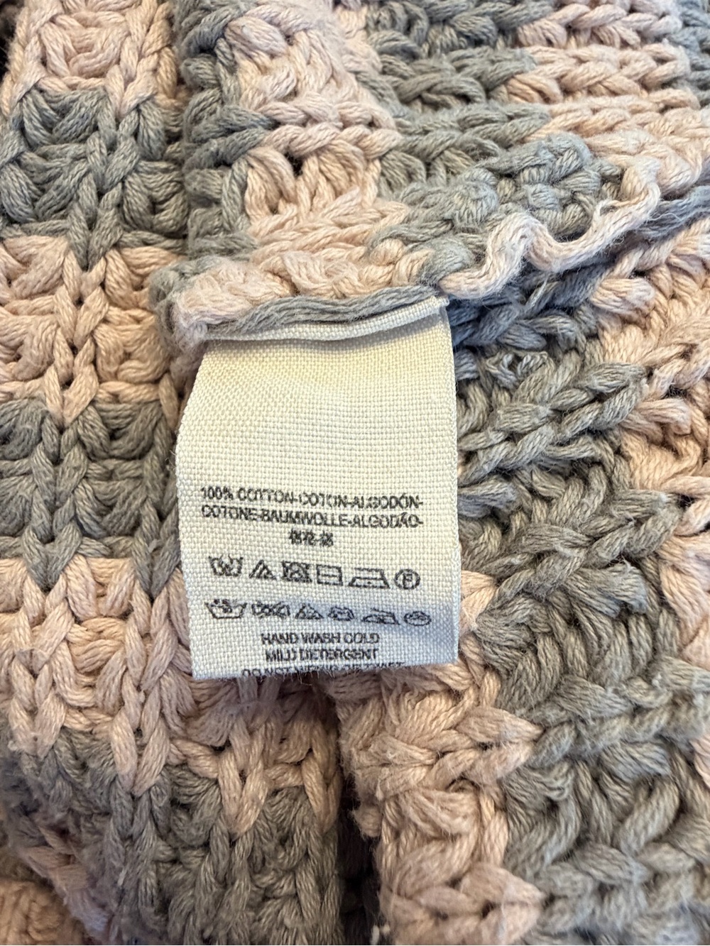 Free People Women’s At the Beach Soft Pink and Gray Cotton Sweater, Size Medium - Picture 8 of 8